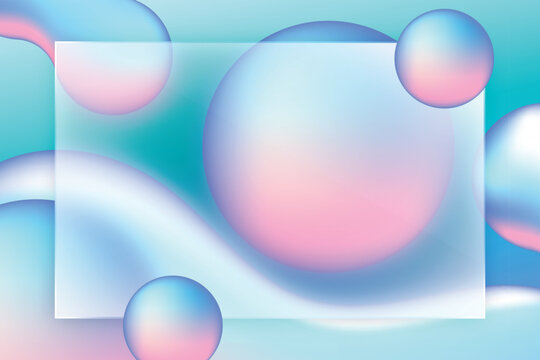 Abstract Pastel Bubble Gradient Background with Soft Glossy Shapes