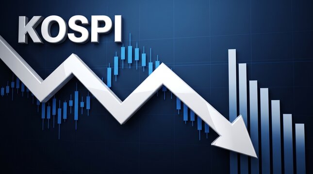 코스피 주가 지수 하락 경제 불황 차트 / KOSPI株価指数下落 経済不況チャート / KOSPI stock index decline economic recession chart