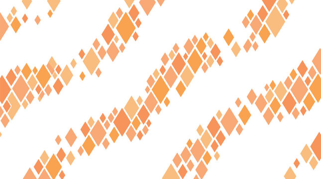 Abstract Geometric Vector Pattern with Orange and Peach Diamond Mosaic Wave Clusters on Cream Background for Trendy Textile and Wallpaper Designs