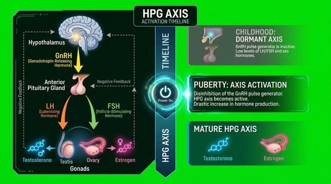 Scientific HPG Axis Diagram Illustrating Human Endocrine System Function