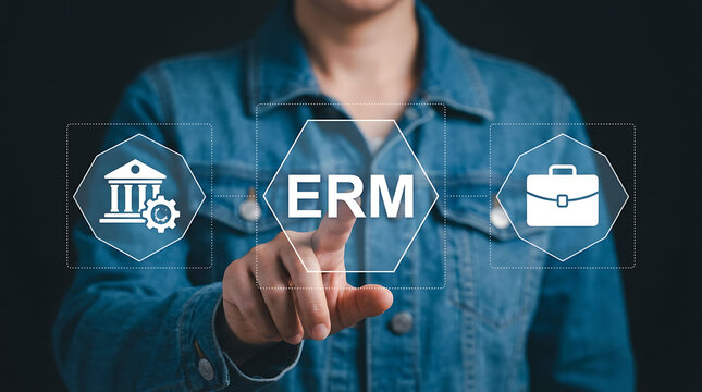 Enterprise Risk Management Digital Interface Business Governance Concept