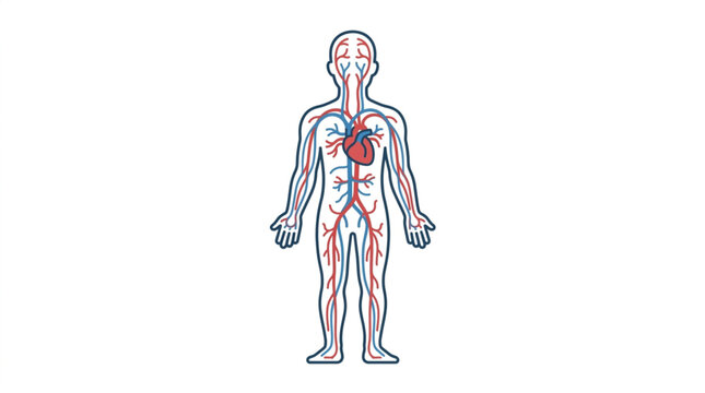 Human Circulatory System Diagram Illustration.