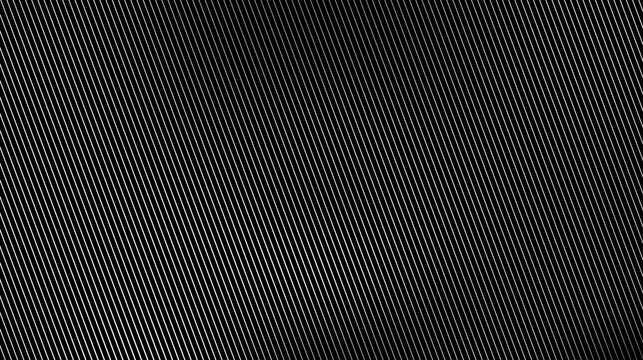 Abstract background, black and white monochrome textures, thin diagonal parallel lines pattern with optical illusion effect