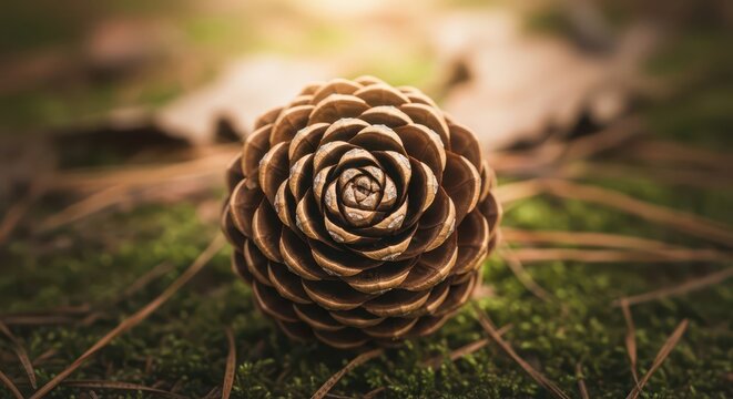 Intricate Structure of a Pinecone in Natural Forest Setting