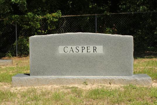Name Casper on Headstone Death Concept