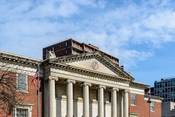 United States Post Office Neoclassical Facade in Queens, New York © Martin
