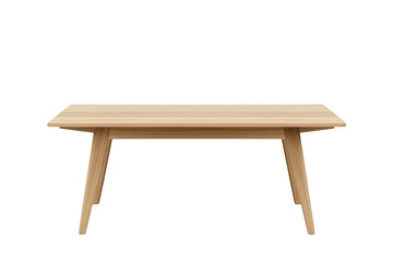 Fototapeta premium Wooden table featuring a natural oak finish and minimalist design. Providing an empty surface for showcasing products or content