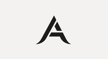 Stylized black letter a logo on white background with centered plain white typography minimalist monogram graphic symbol design mark icon © Smriti