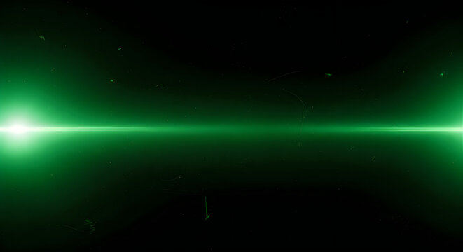 Dramatic green lens flare with dark background ideal for sci fi futuristic or energy themed visual projects