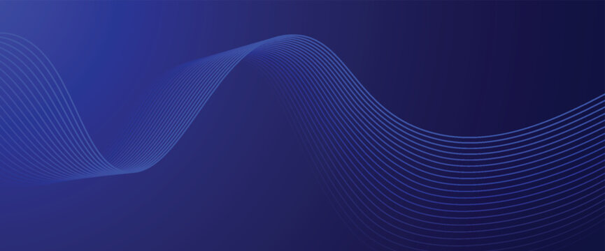 Blue wave line background with smooth shapes Beautiful waving lines in blue background color illustration
