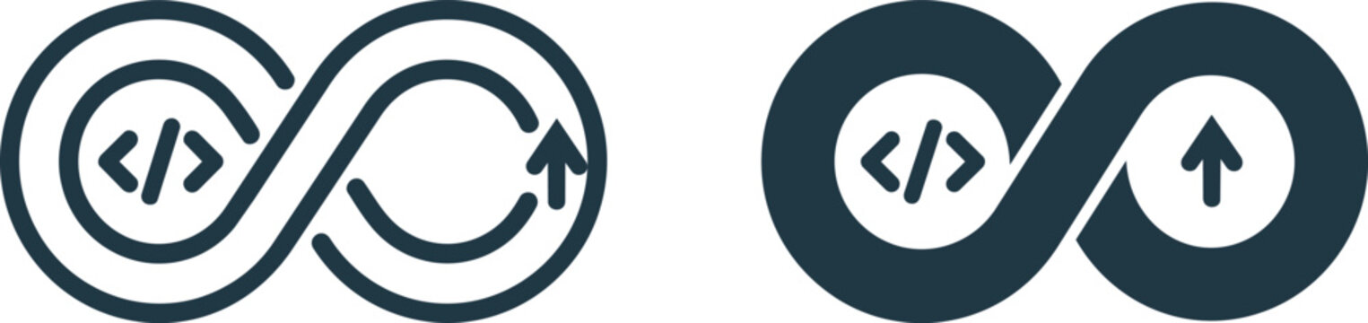 Programming Code Symbol Icon Displayed in a Minimalist Circular Graphic Style