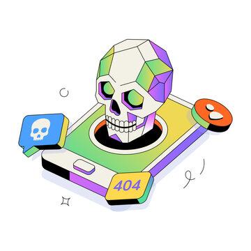 Skull warning on a device indicating malware detection.