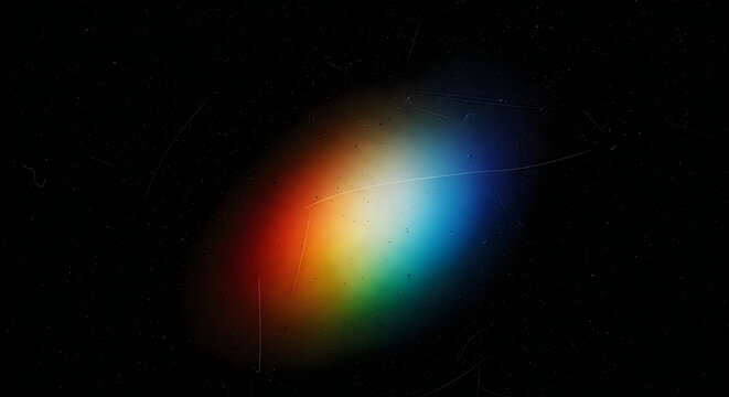 Cosmic rainbow nebula abstract spectrum of light and color in deep space exploration