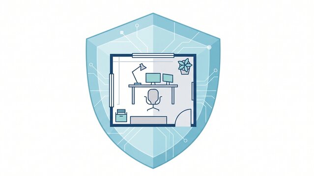 Work Cyber Security and Data Safety Illustration