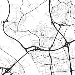 Obraz premium Leverkusen in the Germany illustration of a city map with roads and streets