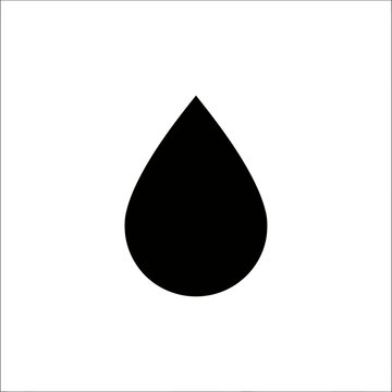 A minimalist black teardrop shape on a white background with shape centered plain large black illustration element graphic symbol simple with design