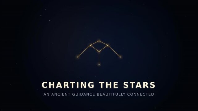 Star Map Animation. Scattered Stars Connect Into Constellation. Glowing Line Drawing Motion. Charting the Stars