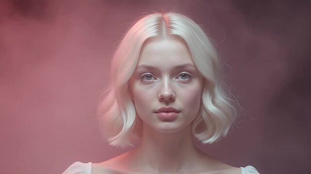 Quadrilateral Morphing into Gentle Face in Pink Mist