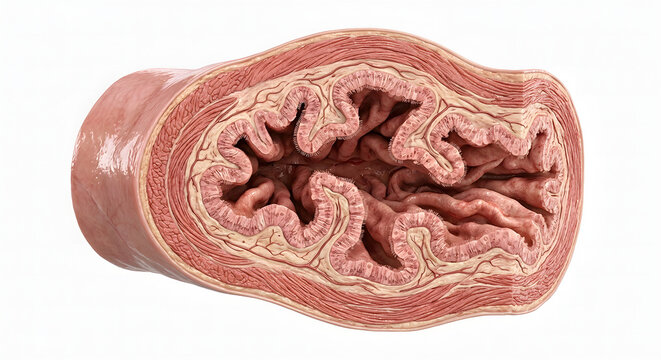Highly Detailed 3D Render of Fallopian Tube Cross Section Tissue Anatomy