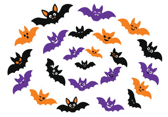 Obraz premium Halloween Bat Clipart Collection Set