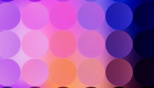 3D large glass circle gradient shifts smoothly from pink to navy