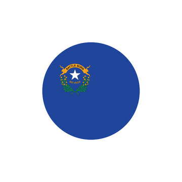 Nevada Circle Flag Icon Isolated on White Background