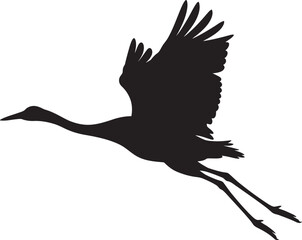 Fototapeta premium Bird Silhouette In Flight Black Vector Graphic On White Background