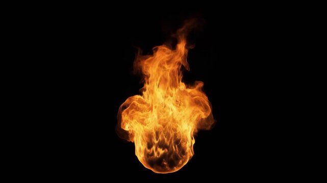 Fiery Orb with Whisps of Flame Ascending Against a Black Void