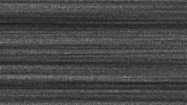 Radar error signal also jittery sound or glitch noise in the background of the TV. Detuned analog television. Weak TV signal - static noise on the TV, black and white error glitch signal animation.