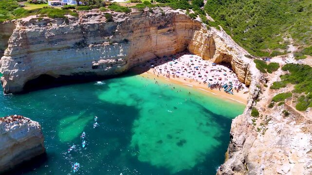 Carvalho Beach in the Lagoa Municipality, Algarve, Portugal.