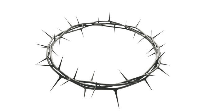 Crown of thorns vector illustration, a symbolic representation of christ's suffering and sacrifice on white.