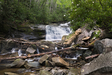 Obraz premium Waterfall in the blue ridge mountains.