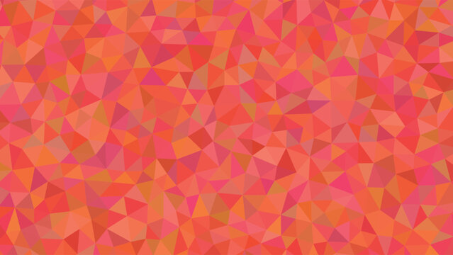 Geometric Mosaic Background, Polygonal Pattern, Orange Pink Texture, Abstract Vector Design