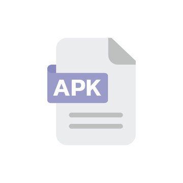 APK File Document Icon Isolated on White Background
