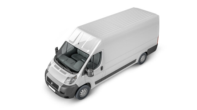 Delivery Van Mockup, layout for presentation. 3D render illustration.