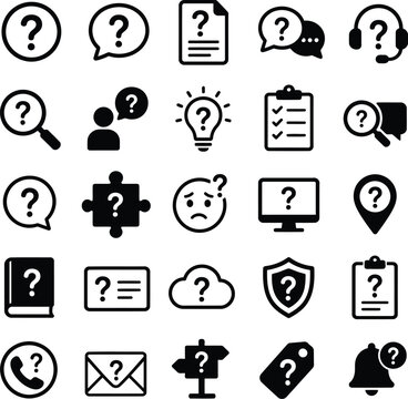 Question Mark Icons Communication And Problem Solving Symbols