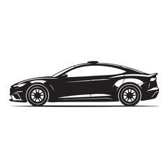 Naklejka premium Modern performance sedan silhouette profile side view.