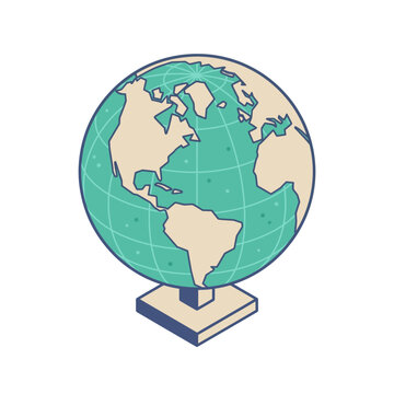 Minimalist Desktop Globe Icon for Global Business and Education global