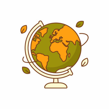 Eco Friendly World Globe with Floating Leaves Concept global