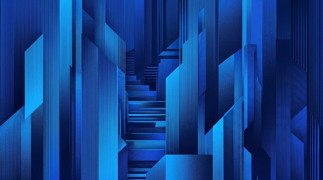 Futuristic blue city skyline abstract line art background
