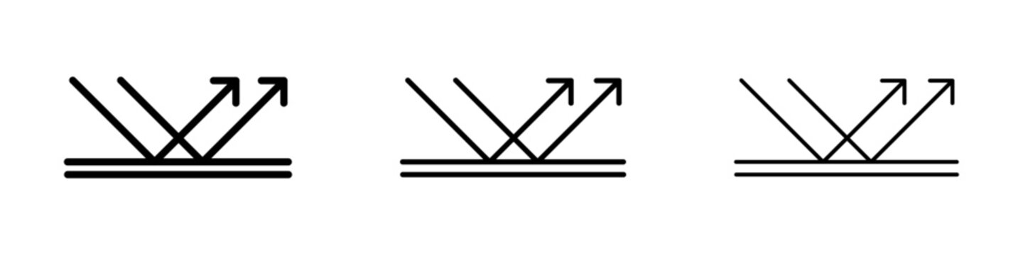 Light Reflection and Deflection Vector Line Icon Set
