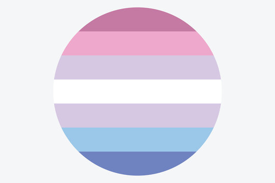 Bigender Pride Flags, LGBT flag sexual identity seven stripes white, purple, pink and blue, bi-gender or dual gender, Gender identity two genders or double gender.