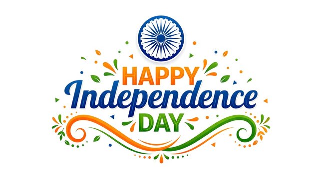 Indian independence day celebration graphic happy independence day wishes with national flag festive decorations