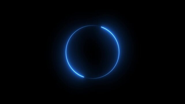 Glowing neon green square rectangle picture frame icon animation on black background. 4k video