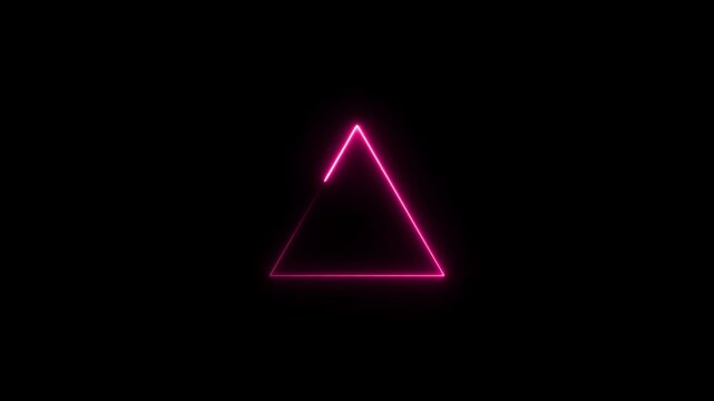 Neon triangle frame icon animation