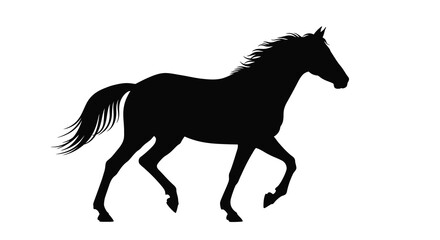 Fototapeta premium Black horse silhouette vector on transparent background