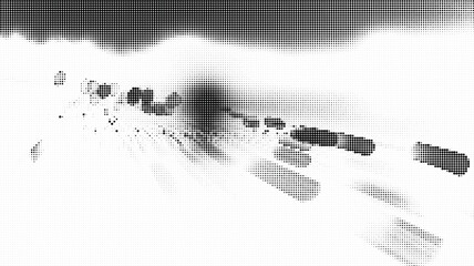 Fototapeta premium Abstract halftone pattern with gradient dots and shapes effect