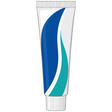 Blue and Teal Toothpaste Tube Vector Illustration