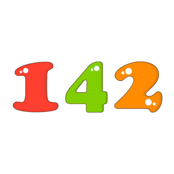 Number 142 Colorful Symbol
