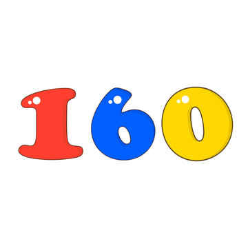 Number 160 Colorful Symbol